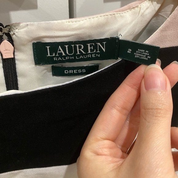 Lauren Ralph Lauren Pink Ivory Striped Dress size 2 - Picture 3 of 5